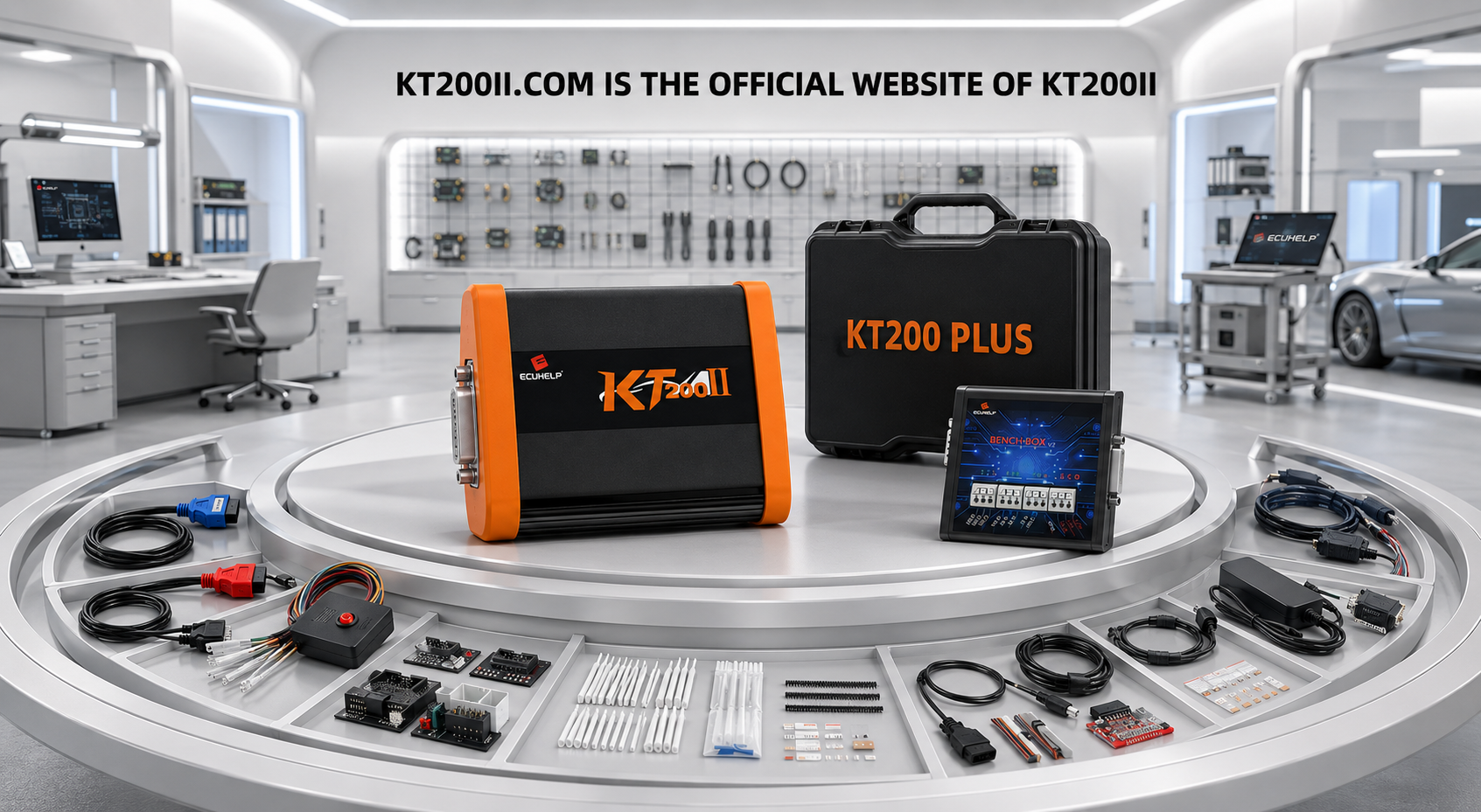 KT200 Plus connected to a Bosch EDC17C50 TC1797 diesel ECU for protocol identification, original backup and safe programming