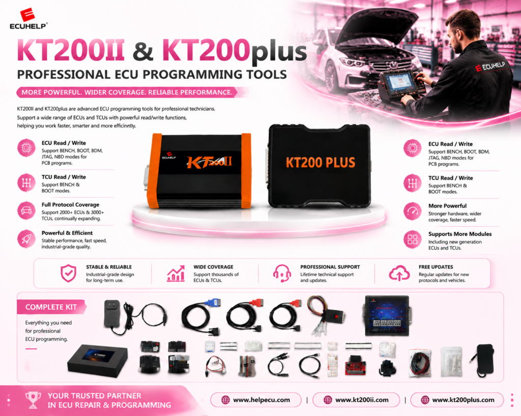 KT200 Plus Bosch EDC17CP14 ECU programming in Bench mode with stable power supply