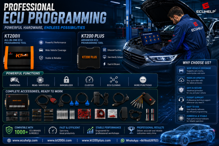 KT200 Plus DQ500 DSG TCU programming with OBD Bench backup and cloning workflowIdentify the exact DQ500 transmission controller, confirm the KT200 Plus protocol and preserve the original TCU data before programming.