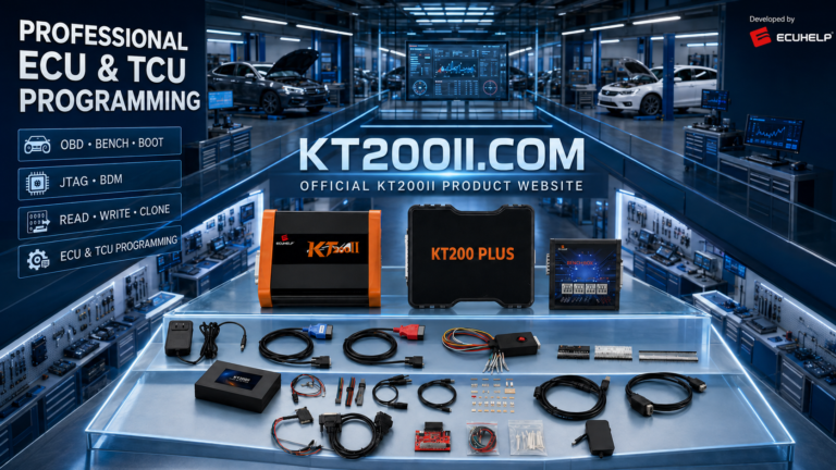 KT200 Plus connected to a Mercedes-Benz Delphi CRD3.7x diesel ECU for Bench reading and writing