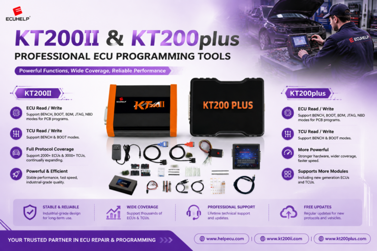 KT200 Plus ZF 8HP TCU programming with OBD Bench backup and replacement workflow