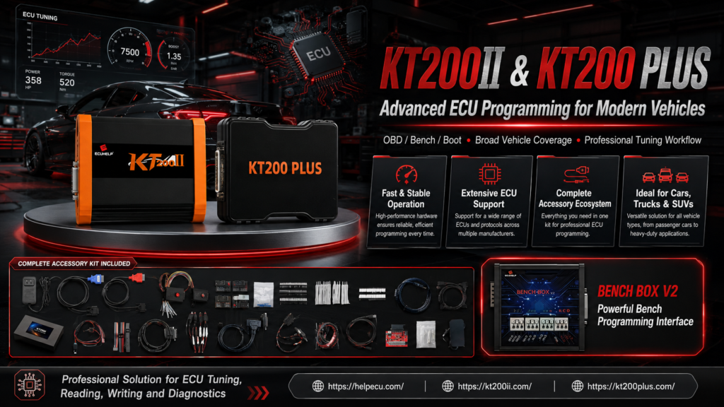 KT200 Plus Bosch MD1 MG1 ECU programming guide for Bench and Boot modes