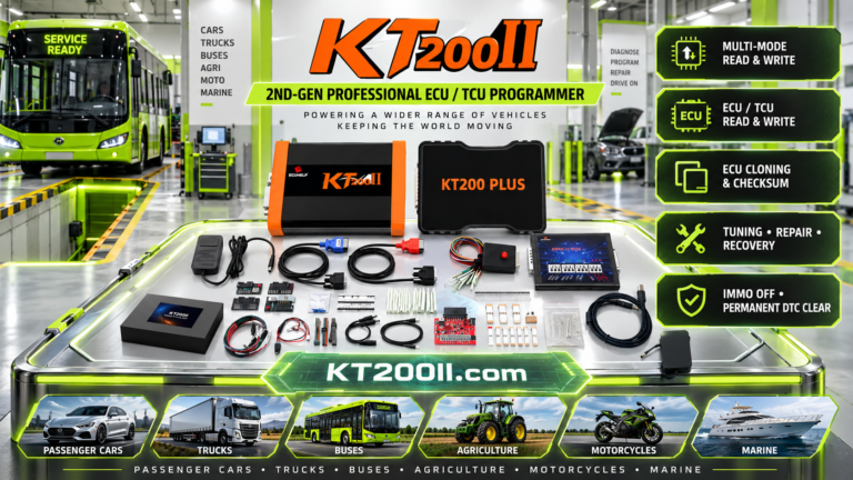 KT200 Plus Bosch MG1CS004 ECU programming setup with protocol verification and stable Bench power