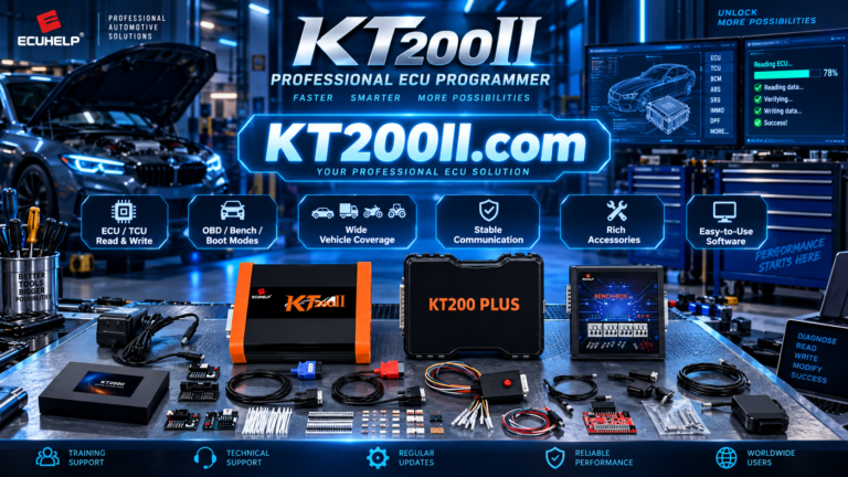KT200PLUS ECU Programmer compared with traditional diagnostic tools for professional ECU programming workshop