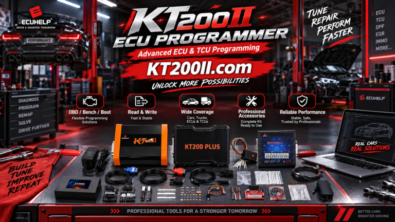 KT200PLUS IMMO service workflow for authorized ECU replacement, compatibility checking and professional vehicle repair