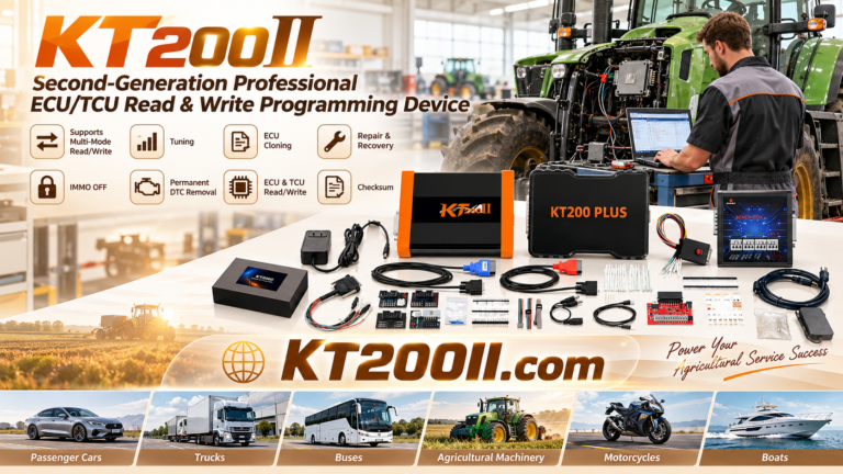 Technician cleaning and protecting a KT200Plus ECU connector before bench programming