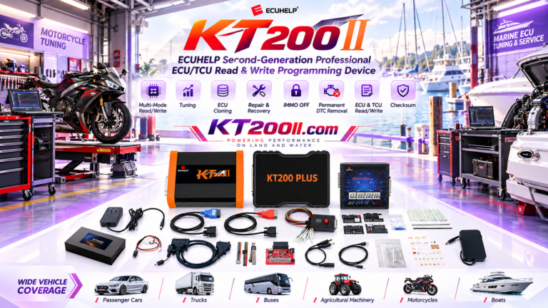 Technician managing ECU temperature during KT200Plus programming