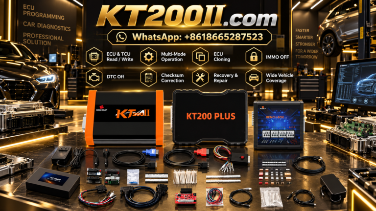 KT200 Plus ECU programmer comparing calibration data and full Flash memory files before a supported ECU programming operation