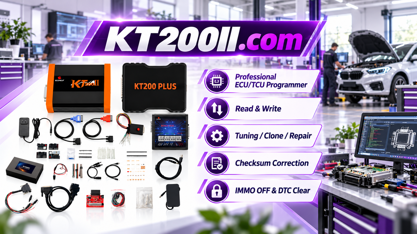 KT200 Plus programming Bosch MD1 MG1 ECU with Bench and Boot mode
