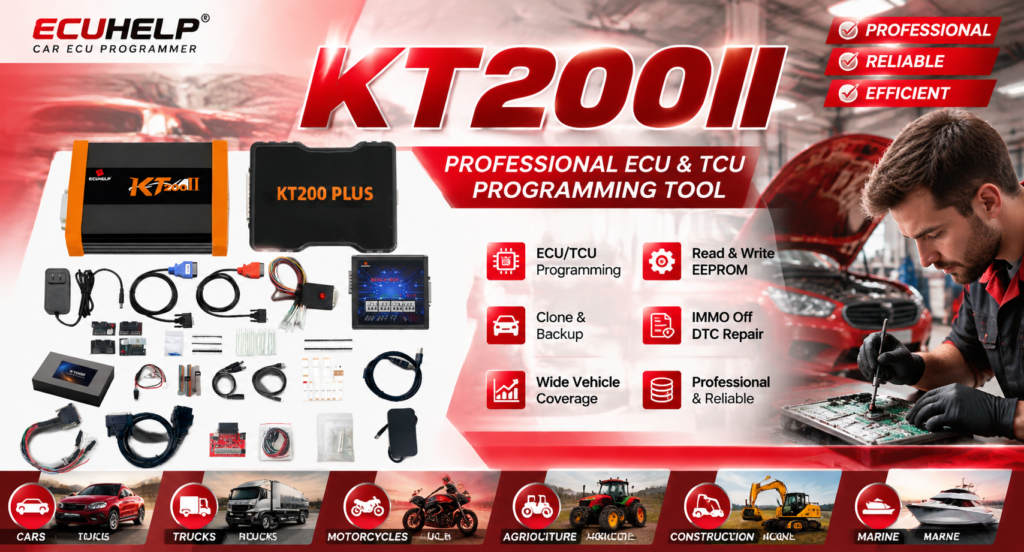 KT200 Plus ECU programmer for Bosch MD1 MG1 ECU programming and backup