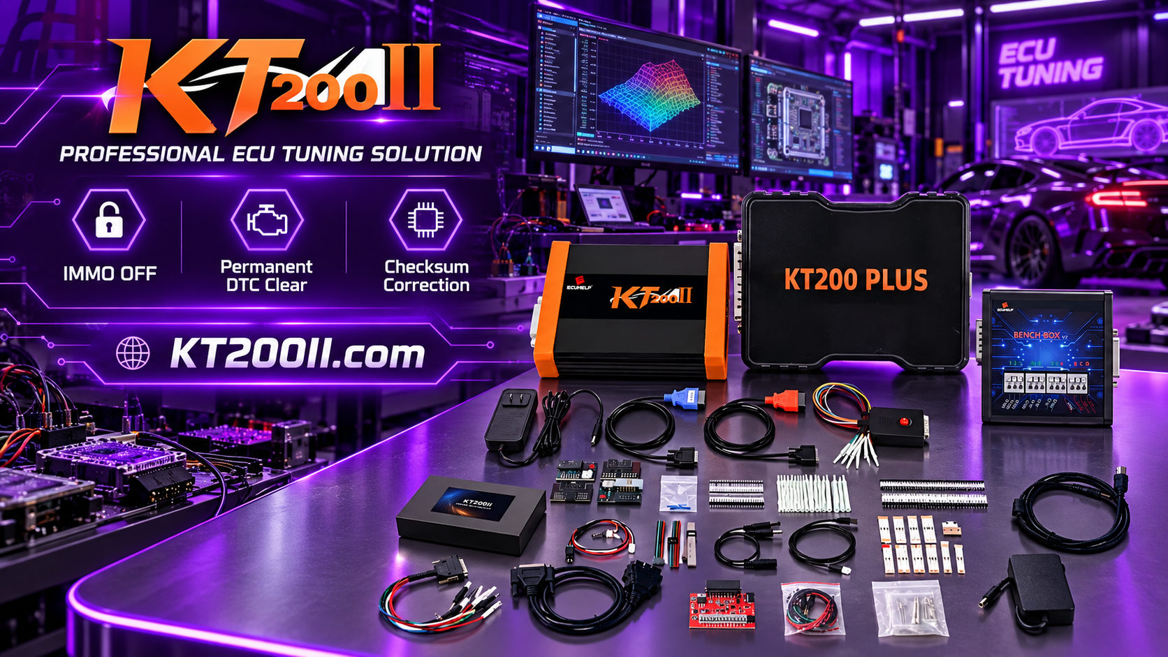 KT200 Plus ECU programmer checking ECU compatibility before read write operation