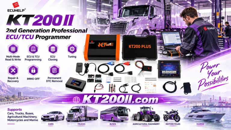 Technician organizing original and modified ECU files after a KT200 Plus programming operation
