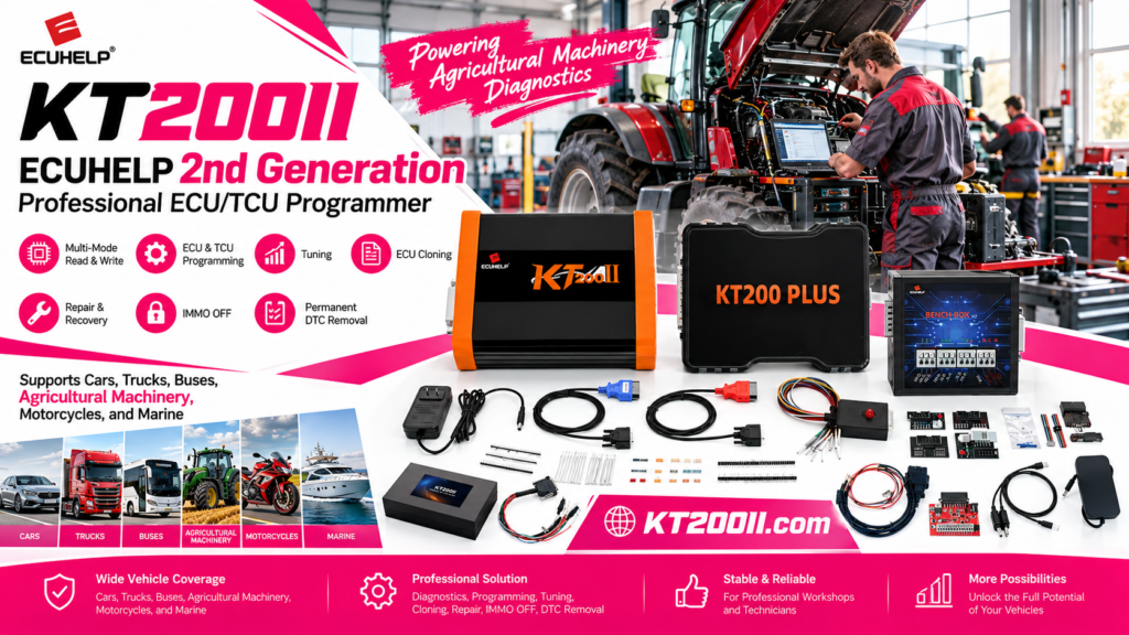 KT200 Plus ECU programmer for advanced ECU and TCU programming operations