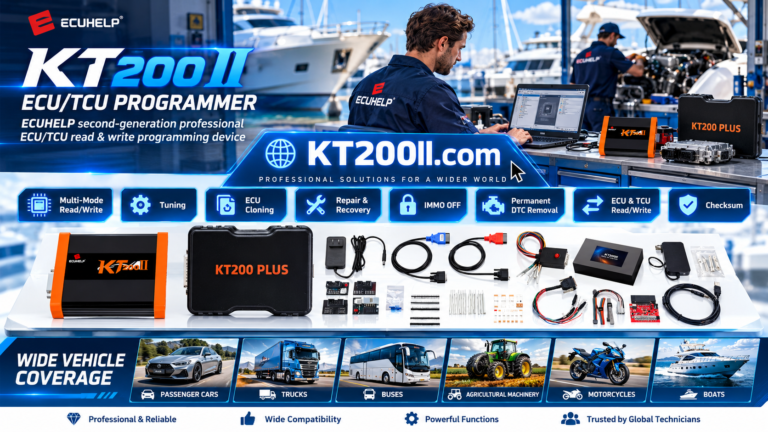 Technician verifying ECU checksum before writing with KT200Plus